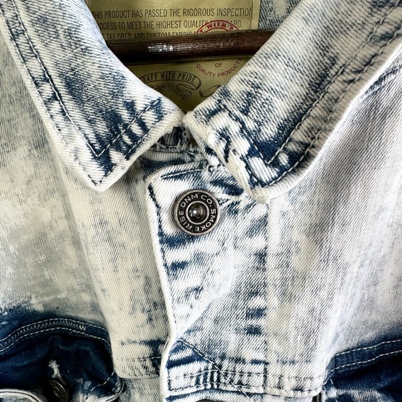 Smoke Rise Acid Washed Denim Jacket for Men - Picture 2 of 7